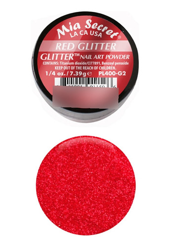 Polvo Acrilico Red Glitter Mia Secret 7gr