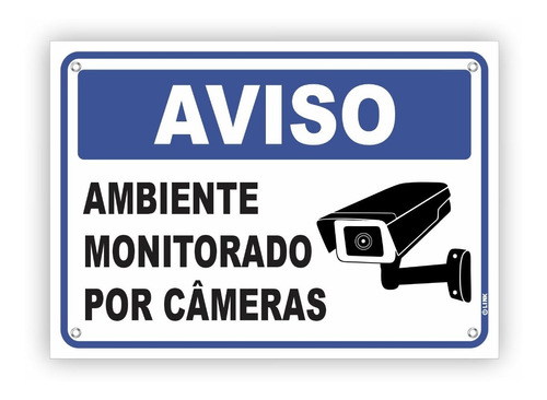 Placa Monitoramento Por Câmera De Segurança Cftv Pvc 17x24cm