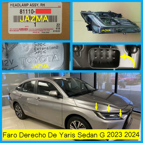 Faro Derecho Yaris Sedan G 2023 2024 Original Toyota Foto 3