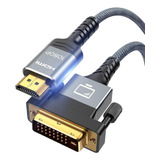 Adaptador Hdmi To Dvi D Macho 3m Bi-direc Nylon 1080p Dvi-d