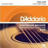 D'addario Ej15 Encordoamento Para Violão Aço 10-47 Phosphor Bronze 