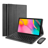 Capa Book + Teclado + Mouse Para Galaxy Tab A 2019 T290 T295