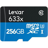 Cartão De Memória Lexar Micro Sd Xc 256gb Uhs-i 100mb/s V30