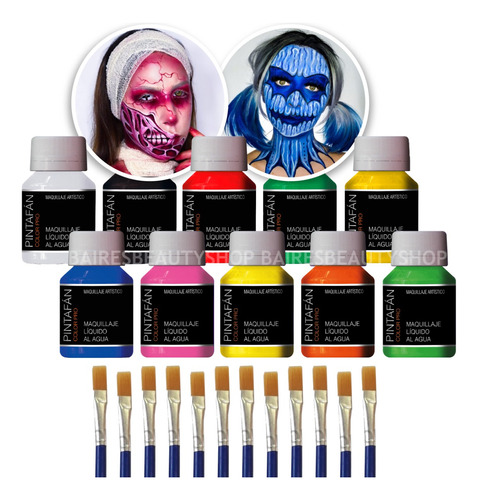 Kit Maquillaje Líquido Artístico Para Bodypaint X21 Pintafán