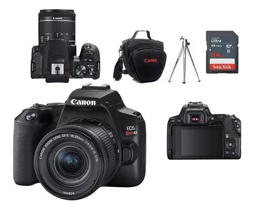 Canon Eos Sl3 Lente 18-55mm + Bolsa + Tripé + Cartão 64gb Nf