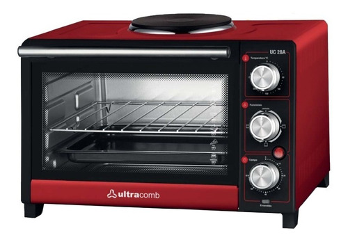 Horno De Mesa Eléctrico Ultracomb Uc-28a 28l Rojo 220v