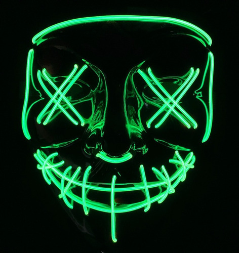 Mascara La Purga Con Luces Led De Colores Disfraz Halloween Color Verde