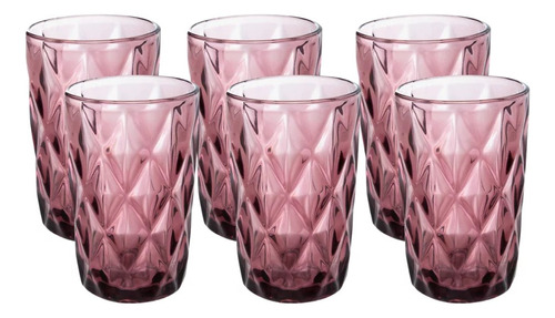 Vasos De Vidrio Labradas Rosas X5