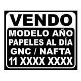 Vinilo - Sticker - Calco - Cartel Venta De Auto X 2 Unidades