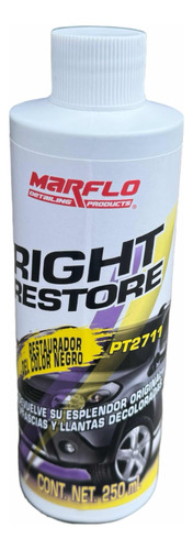 Restaurador De Plasticos Negros Fascias Molduras Gomas 250ml