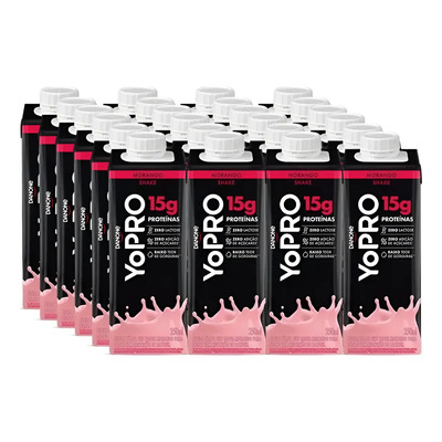 Kit 20 Un Yopro Danone Morango 15g Proteina - Whey Yo Pro | Frete grátis