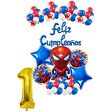 Decoración Globo Feliz Cumpleaños Spiderman Avengers Número