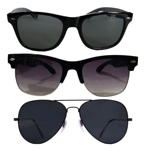 Combo Combinado X3 Lentes De Sol Proteccion Uv 400 Oferta