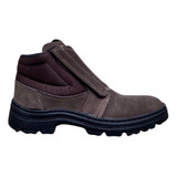 Bota Sapato Segurança Trabalho Velcro Couro Nobuk S/ Cadarço