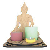 Porta Velas Decorativo Buda Buddha Espaço Para 3 Velas