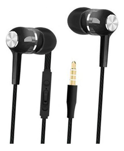 4 Micrófono Auriculares Auriculares Control De Negro