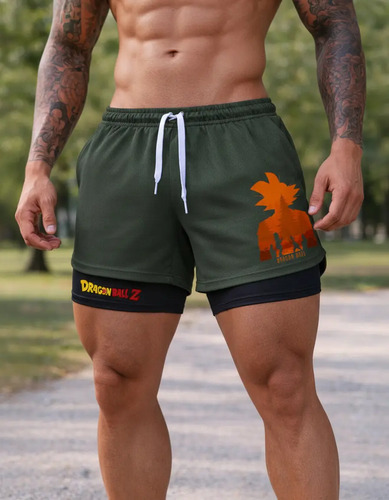 Short Deportivo Dragon Ball Z Goku Cilueta Con Licra Hombre