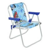 Cadeira De Praia Infantil Em Aluminio Azul Hot Wheels - Bel