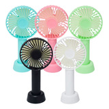 5 Mini Ventilador Portátil De Mano Base Recargable Mayoreo