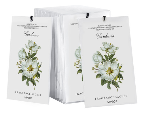 Myaro Gardenia - Paquete De 12 Bolsas Perfumadas Para Cajn Y