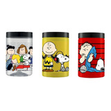 Pote Doces Bolachas Biscoitos Turma Do Snoopy Plástico 1,5l Cor Vermelho (snoopy E Lino)