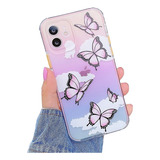 Funda Mariposa Flor 3d Para iPhone + Mica +protector D Cable