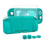 Carcasa Gruesa Para Nintendo Switch Lite Turquesa Con Gomita