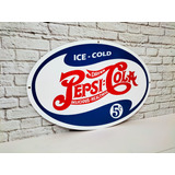 Vintage Pepsi Ice Cold Letrero De Metal Estilo Antiguo