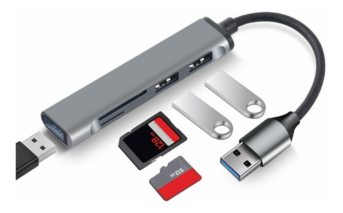 Hub Multi Puertos Usb + Tarjeta Sd + Micro Sd Divisor Usb