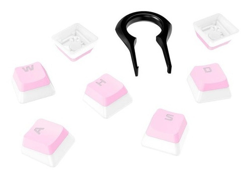 Juego De Teclas Hyperx Pudding Keycaps Rosa Rgb Español