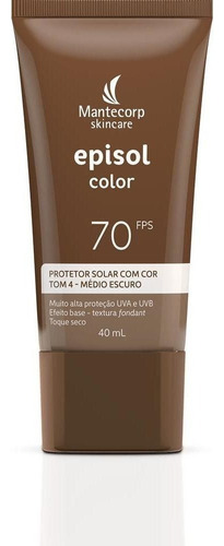 Protetor Solar Episol Color 70 Fps Tom 4 - Médio Escuro 40ml