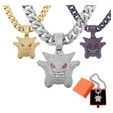 Cubana Cadena Eslabones Gengar Hip Hop Collares De Diamantes