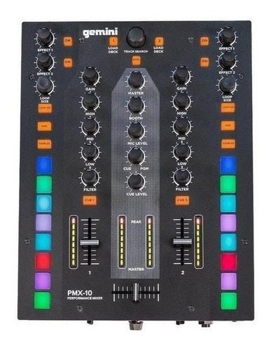 Mixer Dj Gemini Pmx 10 De 2 Canales 16 Pads Interfaz Midi