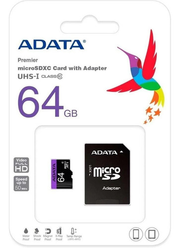 Tarjeta De Memoria Adata Ausdx64guicl10-ra1  Premier Con Ada