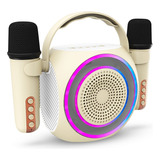 Parlante Portati Soul Bluetooth Tws Karaoke I40 2 Microfonos Color Blanco