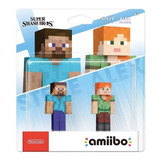 Amiibo Steve E Alex And Pack Bundle Nintendo 3ds Swich Wii U