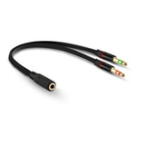 Cable Divisor De Audio Triestereo 2 Machos A 1 Hembra 3.5 Mm