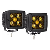 Faro Cuadrados 3 Pulgadas Ambar Off Road Jeep Led Cree 50w