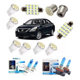 Kit Lampadas Super Branca E Led Nissan Versa Techone