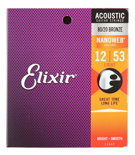 Cuerdas Guitarra Acustica 12-53 Elixir 11052