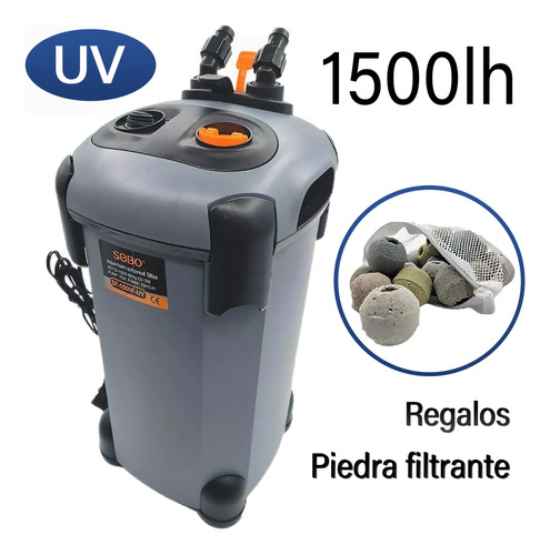 Bidón De Filtro Canasta Uv Acuario Peces 1500lh