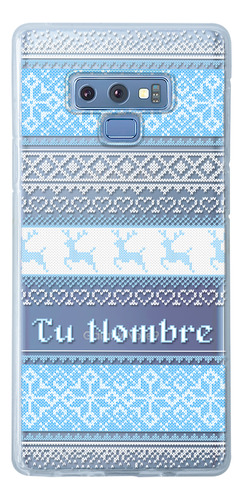 Funda Para Galaxy  Ugly Sweater Azul Navideño Con Tu Nombre