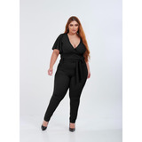 093 Conjunto Em Crepe Plus Size Elegância E Conforto 46 O 54