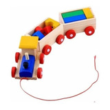 Tren Didáctico De Madera Carga Legos Madera, Montessori