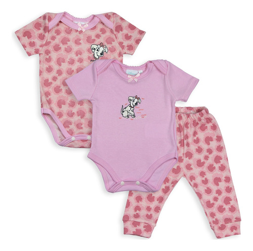 Set 3pz Disney Baby 101 Dálmatas Niña 2 Pañaleros 1 Pantalón