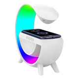 Lampara Mesa Cargador Inalambrico Parlante Bluetooth Luz Rgb