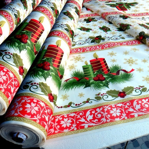 Tnt Estampado Natal Vela Natalina 4,00m X 1,40