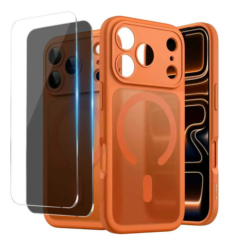 Funda Case Para iPhone 17 Pro Max Magsafe Uso De Rudo Premium Mate + 2 Mica Pantall | Meses sin interés