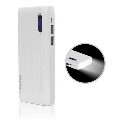 Power Bank Batería Portátil 7500mAh MOREKA K084 con Linterna LED, Doble Salida USB 2A, Cargador Portátil para Celular iPhone y Android-Blanco | MercadoLibre