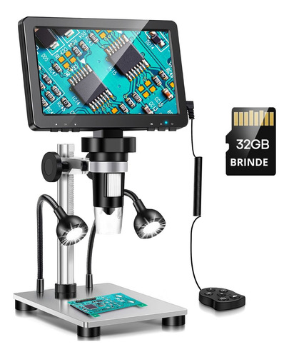 Microscópio Digital 1200x Lcd 7  1080p Manutenção Eletrônica
